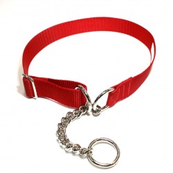 Webbing Collar, Easy-Fit No Buckle, Red