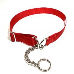 Webbing Collar, Easy-Fit No Buckle, Red